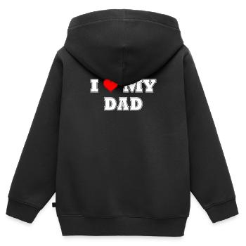 i love my dad - Kinder Premium Organic Zip Hoodie - Schwarz - Hinten - AI Model Kid Male (0cm)