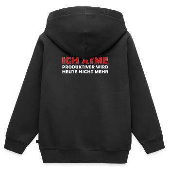 Ich Atme Produktiver Wird Es Nicht Lustig - Kinder Premium Organic Zip Hoodie - Schwarz - Hinten - AI Model Kid Male (0cm)