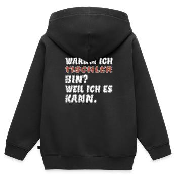 tischler weil ich es kann - Kinder Premium Organic Zip Hoodie - Schwarz - Hinten - AI Model Kid Male (0cm)