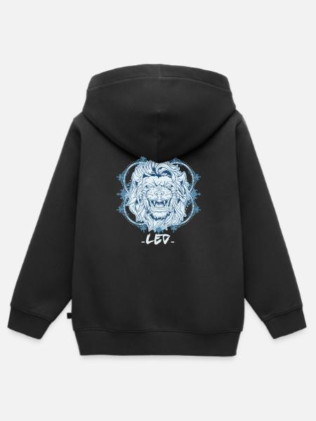 Sternzeichen Löwe Symbol - Kinder Premium Organic Zip Hoodie - Schwarz