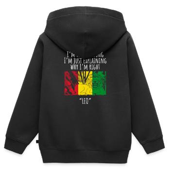 Sternzeichen Löwe - Kinder Premium Organic Zip Hoodie - Schwarz - Hinten - AI Model Kid Male (0cm)