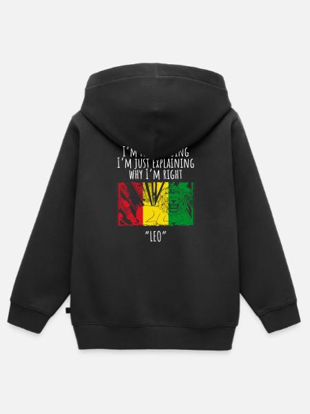 Sternzeichen Löwe - Kinder Premium Organic Zip Hoodie - Schwarz