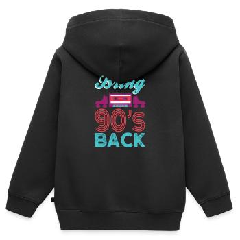 Ramenez les années 90. Années quatre-vingt-dix - Sweat Premium à capuche zippé enfant bio - noir - Dos - AI Model Kid Male (0cm)