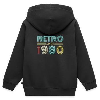 seit 1980 - Kinder Premium Organic Zip Hoodie - Schwarz - Hinten - AI Model Kid Male (0cm)