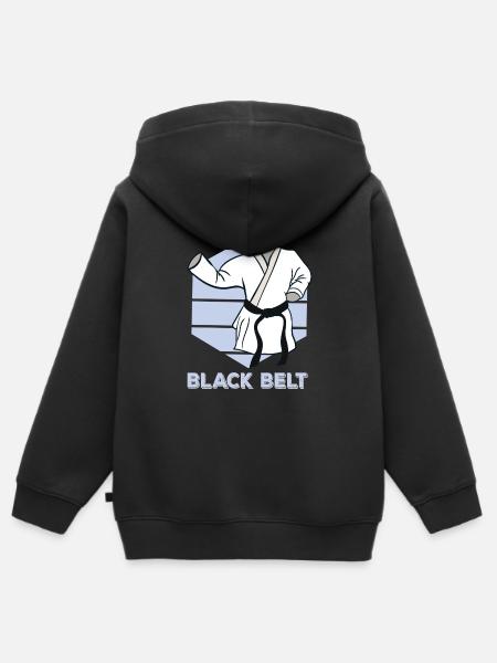 Schwarzer Gürtel - Kinder Premium Organic Zip Hoodie - Schwarz