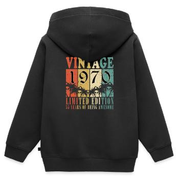 55. Geburtstag Jahrgang 1970 55 Jahre Geschenk - Kinder Premium Organic Zip Hoodie - Schwarz - Hinten - AI Model Kid Male (0cm)