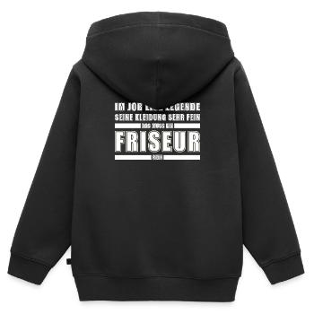 Friseur Beruf - Kinder Premium Organic Zip Hoodie - Schwarz - Hinten - AI Model Kid Male (0cm)