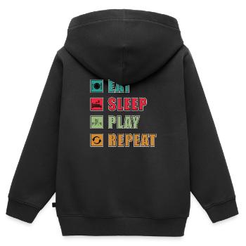 Eat Sleep Gaming Repeat - Kinder Premium Organic Zip Hoodie - Schwarz - Hinten - AI Model Kid Male (0cm)