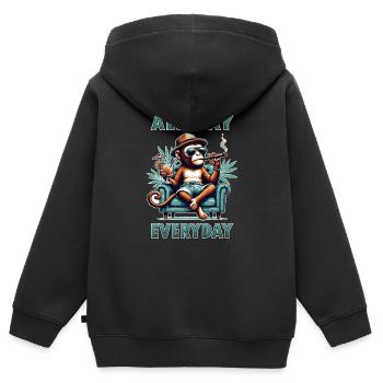 All day, everyday - Faulheit entspannen - Kinder Premium Organic Zip Hoodie - Schwarz - Hinten - AI Model Kid Male (0cm)