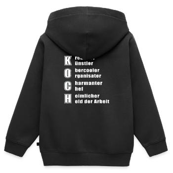 Koch Köche Kochen Koch Humor Koch Spruch - Kinder Premium Organic Zip Hoodie - Schwarz - Hinten - AI Model Kid Male (0cm)
