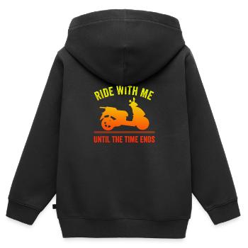 Scooter Cyclomoteur Scooter - Sweat Premium à capuche zippé enfant bio - noir - Dos - AI Model Kid Male (0cm)
