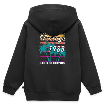 1985 Geburtstag 1985 Jahrgang 1985 Geburtstag - Kinder Premium Organic Zip Hoodie - Schwarz - Hinten - AI Model Kid Male (0cm)