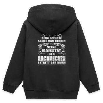 Seine Majestät der Dachdecker - Kinder Premium Organic Zip Hoodie - Schwarz - Hinten - AI Model Kid Male (0cm)