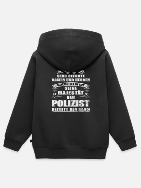 Polizei Polizist Polizisten Spruch - Kinder Premium Organic Zip Hoodie - Schwarz