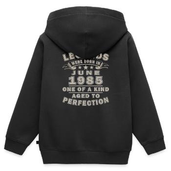Juni 1985 | Juni 1985 Jubiläum 1985 - Kinder Premium Organic Zip Hoodie - Schwarz - Hinten - AI Model Kid Male (0cm)