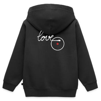 I love Music Plattenteller Turntable Record player - Kinder Premium Organic Zip Hoodie - Schwarz - Hinten - AI Model Kid Male (0cm)