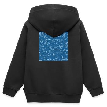Math Equation Pattern, Quadratic Formula Math Gift - Kids Premium Organic Zip-up Hoodie - black - Back - AI Model Kid Male (0cm)