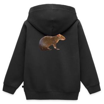 Agouti 4 - Kinder Premium Organic Zip Hoodie - Schwarz - Hinten - AI Model Kid Male (0cm)
