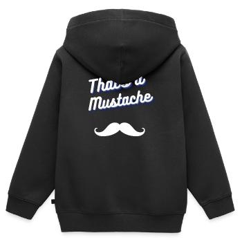 That's A Mustache - Kids Premium Organic Zip-up Hoodie - black - Back - AI Model Kid Male (0cm)