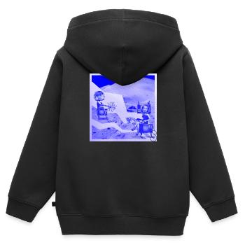 TV-STAR 3 - Kinder Premium Organic Zip Hoodie - Schwarz - Hinten - AI Model Kid Male (0cm)