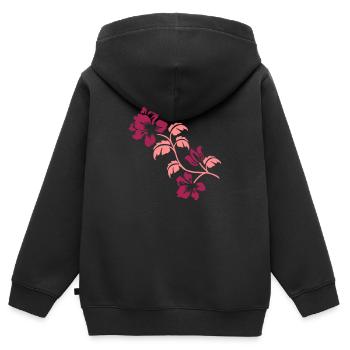 hibiskus - Kinder Premium Organic Zip Hoodie - Schwarz - Hinten - AI Model Kid Male (0cm)