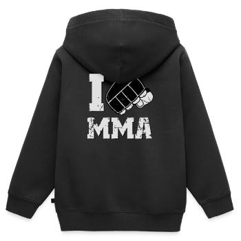 I LOVE MMA - Sweat Premium à capuche zippé enfant bio - noir - Dos - AI Model Kid Male (0cm)