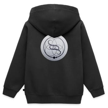Kornkreis / Crop Circle DNA Plate - Kinder Premium Organic Zip Hoodie - Schwarz - Hinten - AI Model Kid Male (0cm)