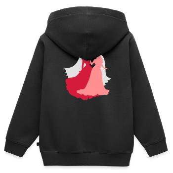 lesbisch gayheiratet - Kinder Premium Organic Zip Hoodie - Schwarz - Hinten - AI Model Kid Male (0cm)