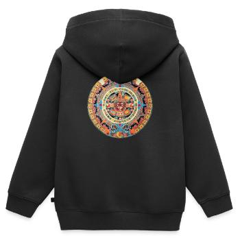 Maya Calender - Kinder Premium Organic Zip Hoodie - Schwarz - Hinten - AI Model Kid Male (0cm)