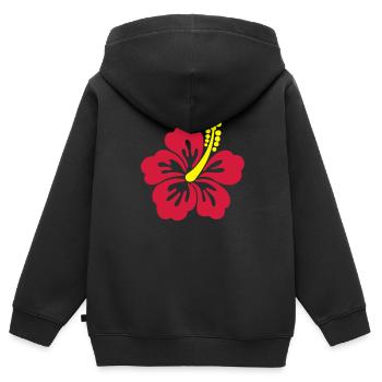 hibiscus tahiti - Kinder Premium Organic Zip Hoodie - Schwarz - Hinten - AI Model Kid Male (0cm)