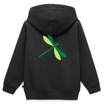 Libelle - Kinder Premium Organic Zip Hoodie - Schwarz - Hinten - AI Model Kid Male (0cm)