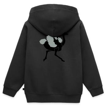 Strauss - Kinder Premium Organic Zip Hoodie - Schwarz - Hinten - AI Model Kid Male (0cm)
