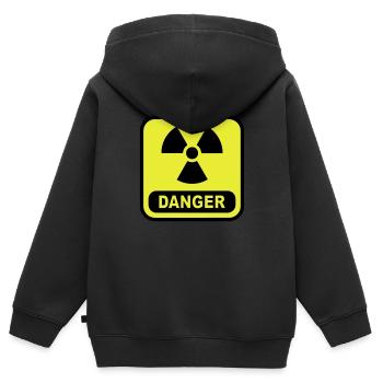 atome de danger - Sweat Premium à capuche zippé enfant bio - noir - Dos - AI Model Kid Male (0cm)