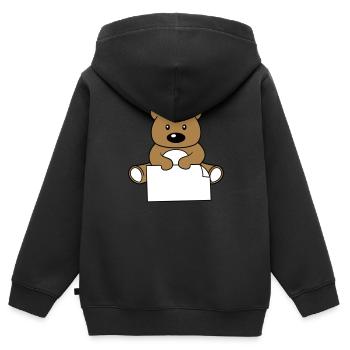 baer teddy klein suess niedlich kuscheltier grizzl - Kinder Premium Organic Zip Hoodie - Schwarz - Hinten - AI Model Kid Male (0cm)