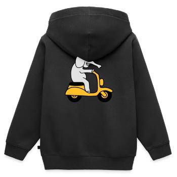 Moped Elephant - Kinder Premium Organic Zip Hoodie - Schwarz - Hinten - AI Model Kid Male (0cm)