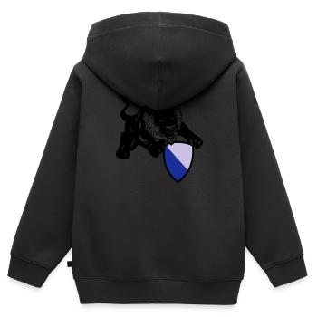zürich löwe - Kinder Premium Organic Zip Hoodie - Schwarz - Hinten - AI Model Kid Male (0cm)