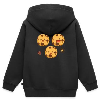gâteau - Sweat Premium à capuche zippé enfant bio - noir - Dos - AI Model Kid Male (0cm)