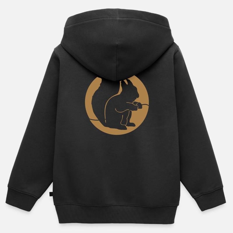 Wildtiere: das Eichhoernchen - Sweat Premium à capuche zippé enfant bio - noir