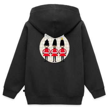Xmas - Santa Claus - Santa Claus - Winter - DD - Sweat Premium à capuche zippé enfant bio - noir - Dos - AI Model Kid Male (0cm)