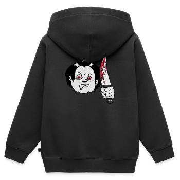 Horror messer - Kinder Premium Organic Zip Hoodie - Schwarz - Hinten - AI Model Kid Male (0cm)