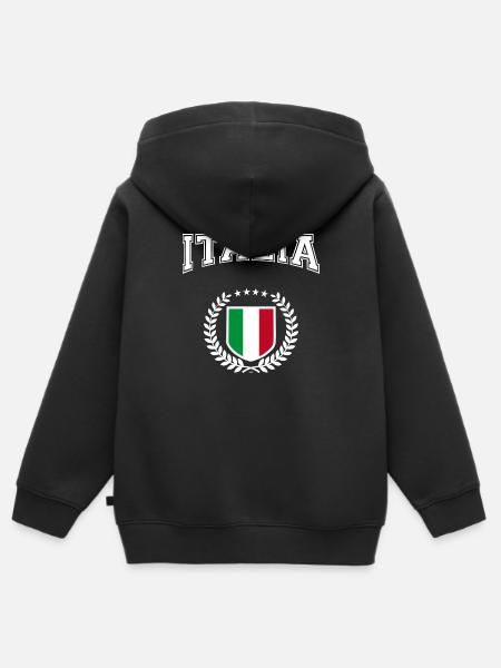 Italia - Kinder Premium Organic Zip Hoodie - Schwarz