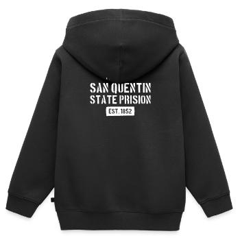 Property of San Quentin State Prison - EST. 1852 - Kinder Premium Organic Zip Hoodie - Schwarz - Hinten - AI Model Kid Male (0cm)