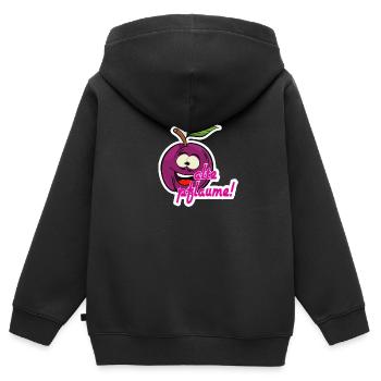 Alte pflaume - Kinder Premium Organic Zip Hoodie - Schwarz - Hinten - AI Model Kid Male (0cm)