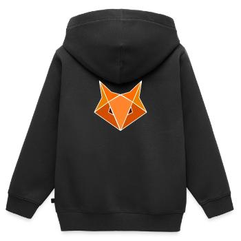 Geometrischer Fuchs - Kinder Premium Organic Zip Hoodie - Schwarz - Hinten - AI Model Kid Male (0cm)
