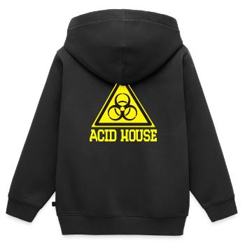 maison acide - Sweat Premium à capuche zippé enfant bio - noir - Dos - AI Model Kid Male (0cm)