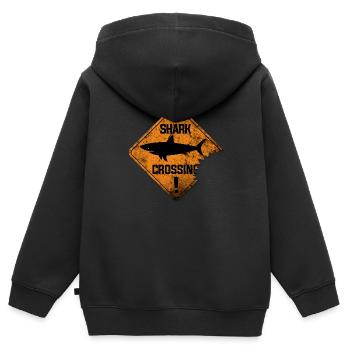 SHARK CROSSING - Kinder Premium Organic Zip Hoodie - Schwarz - Hinten - AI Model Kid Male (0cm)