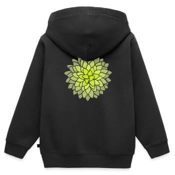 MUMS Fleurs Fleurs Fleurs - Sweat Premium à capuche zippé enfant bio - noir - Dos - AI Model Kid Male (0cm)