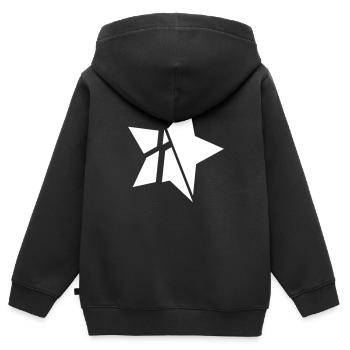 Étoile cassée Étoile A Vector Design - Sweat Premium à capuche zippé enfant bio - noir - Dos - AI Model Kid Male (0cm)