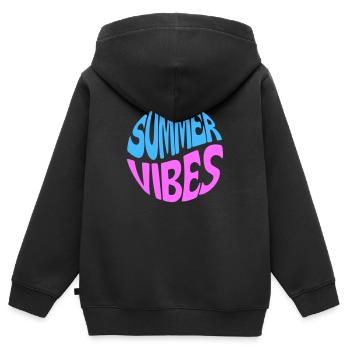Summer Vibes - Sweat Premium à capuche zippé enfant bio - noir - Dos - AI Model Kid Male (0cm)