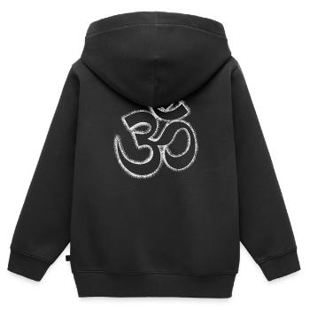 Om - Sweat Premium à capuche zippé enfant bio - noir - Dos - AI Model Kid Male (0cm)
